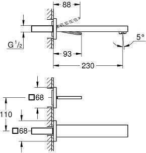 Смеситель для раковины Grohe Eurocube Joy 19998000