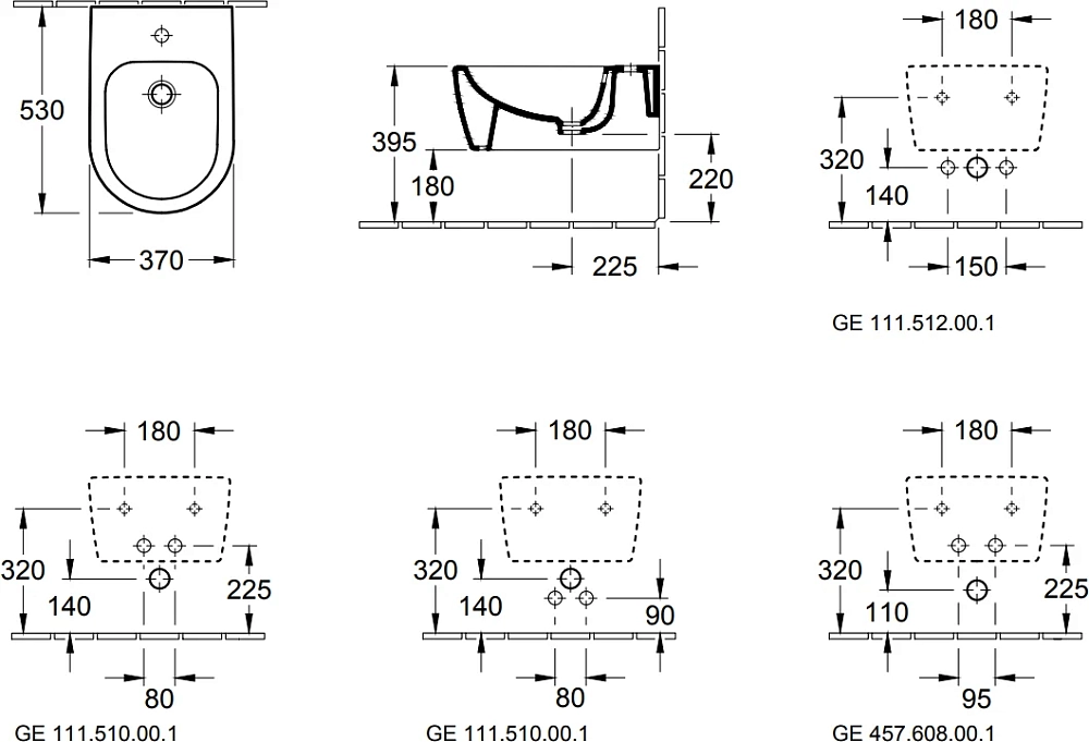 Подвесное биде Villeroy&Boch Avento 54050001 белый