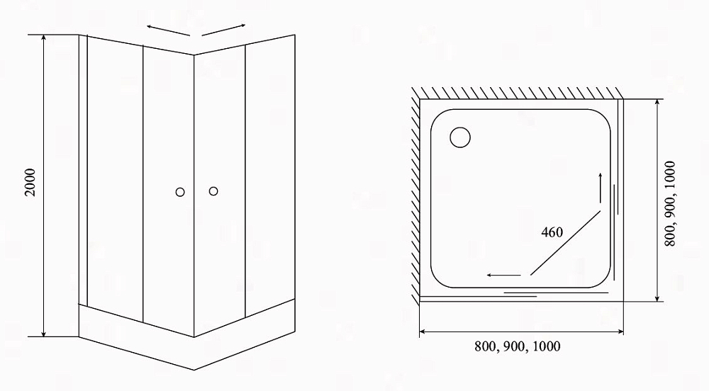 Уголок душевой Timo TL TL-8002F