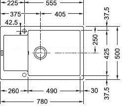 Кухонная мойка 78 см Franke Maris MRG 611D 3,5" 114.0369.154, оникс