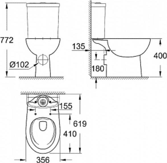 Чаша Grohe Bau Ceramic 39349000