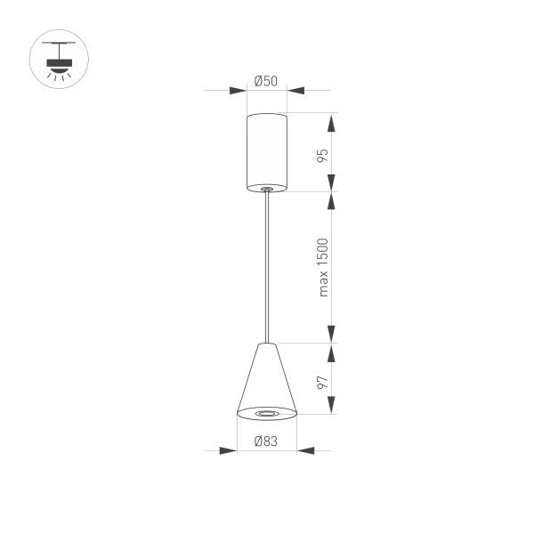 Подвесной светодиодный светильник Arlight SP-Elementa-Cone-R83-9W Day4000 032770