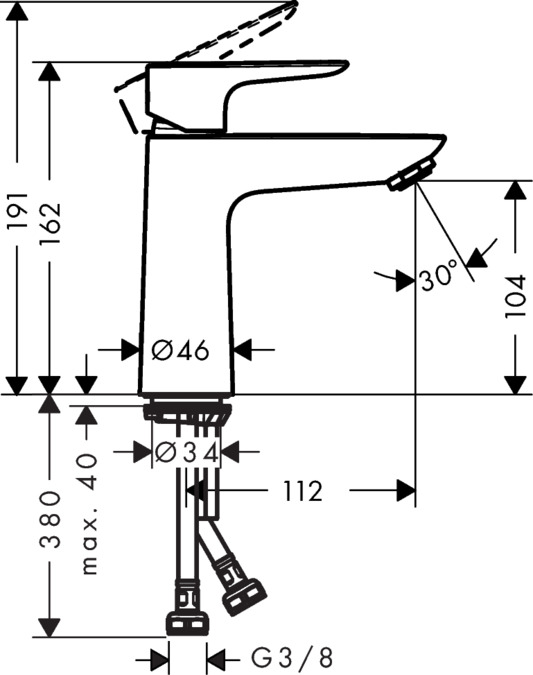 Смеситель для раковины Hansgrohe Talis E 71714000, хром