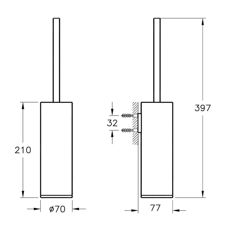 Ёршик VitrA Origin A4489436 черный