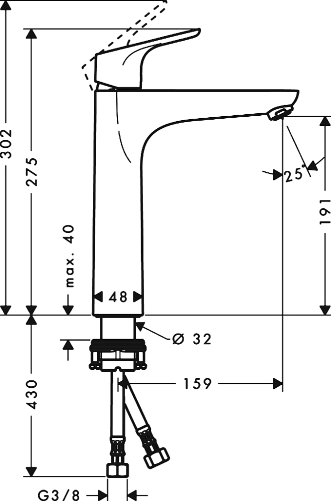 Смеситель для раковины Hansgrohe Focus 31518000, хром