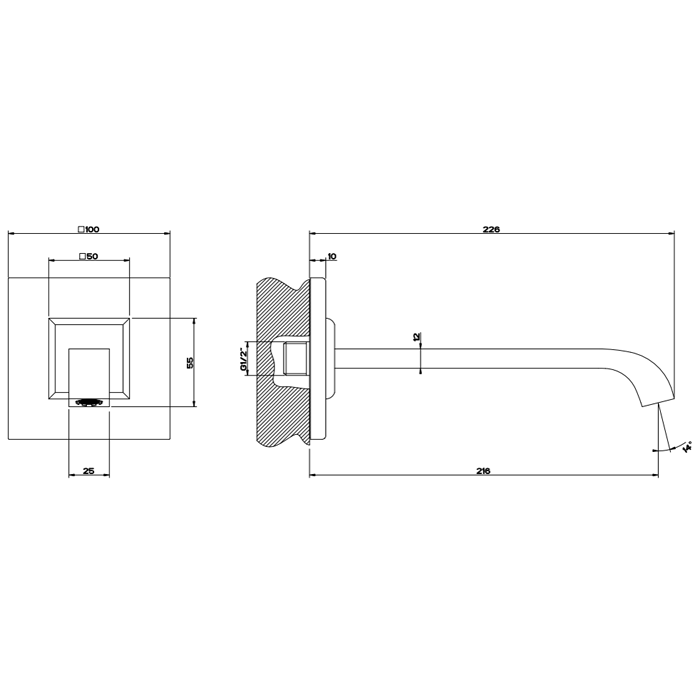 Излив с удаленным управлением Gessi Mimi 31205#031, хром