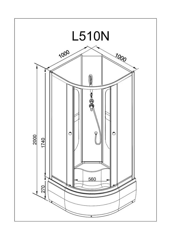 Душевая кабина Deto L L610N