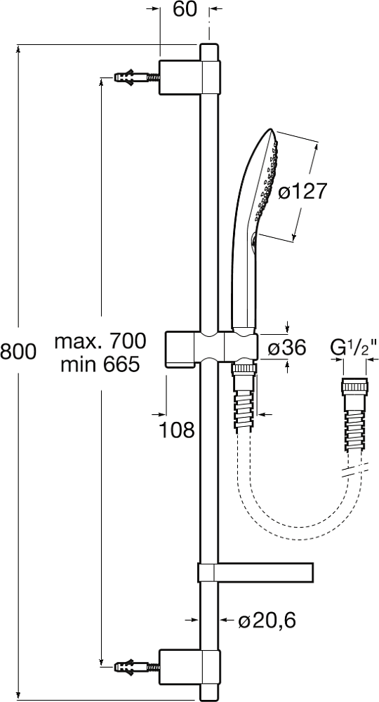 Душевой комплект Roca Plenum 5B1P11C00