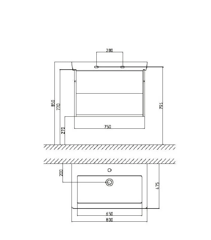 Тумба под раковину Gustavsberg Puristic GB71PUVU80DHWB белый