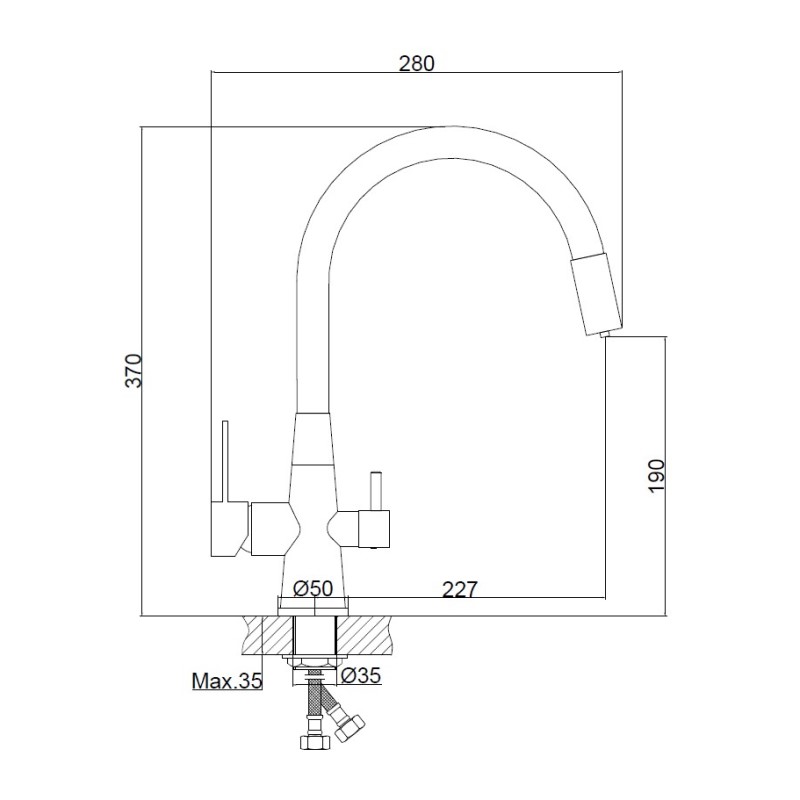 Смеситель для кухни Haiba HB76858-3 серый