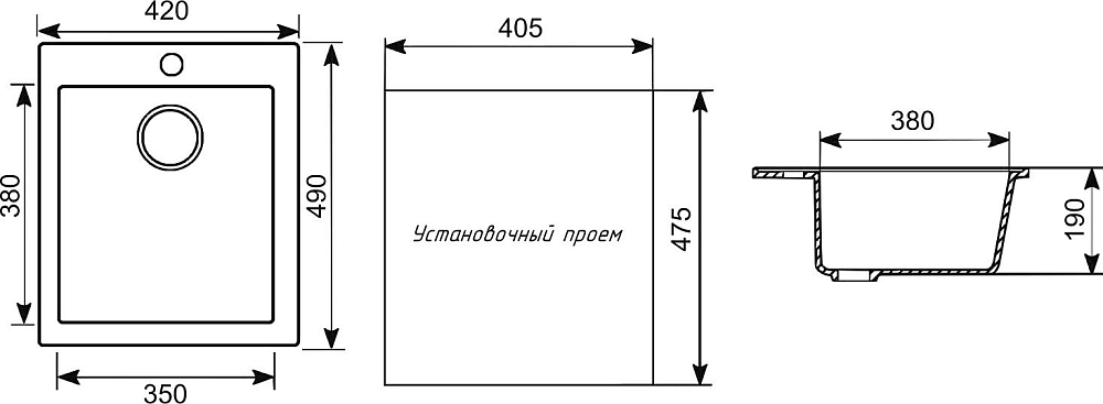 Кухонная мойка Mixline ML-GM14 чёрный