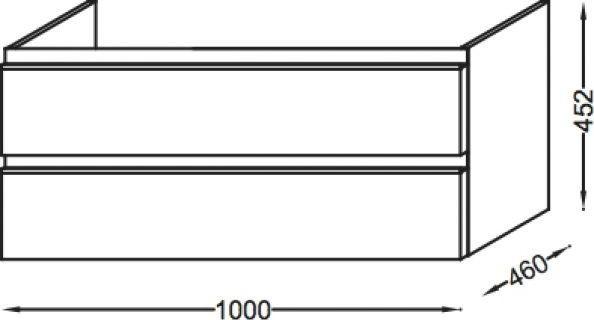 Тумба под раковину 100 см Jacob Delafon Vox EB2026-RA-N29 серый