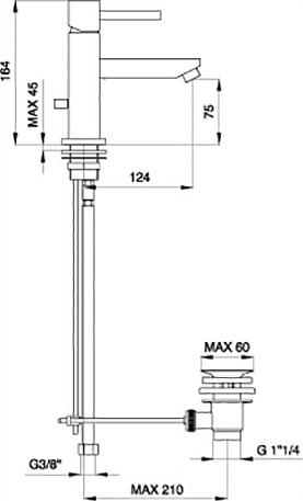 Смеситель Treemme Quadra 5310.CС для раковины