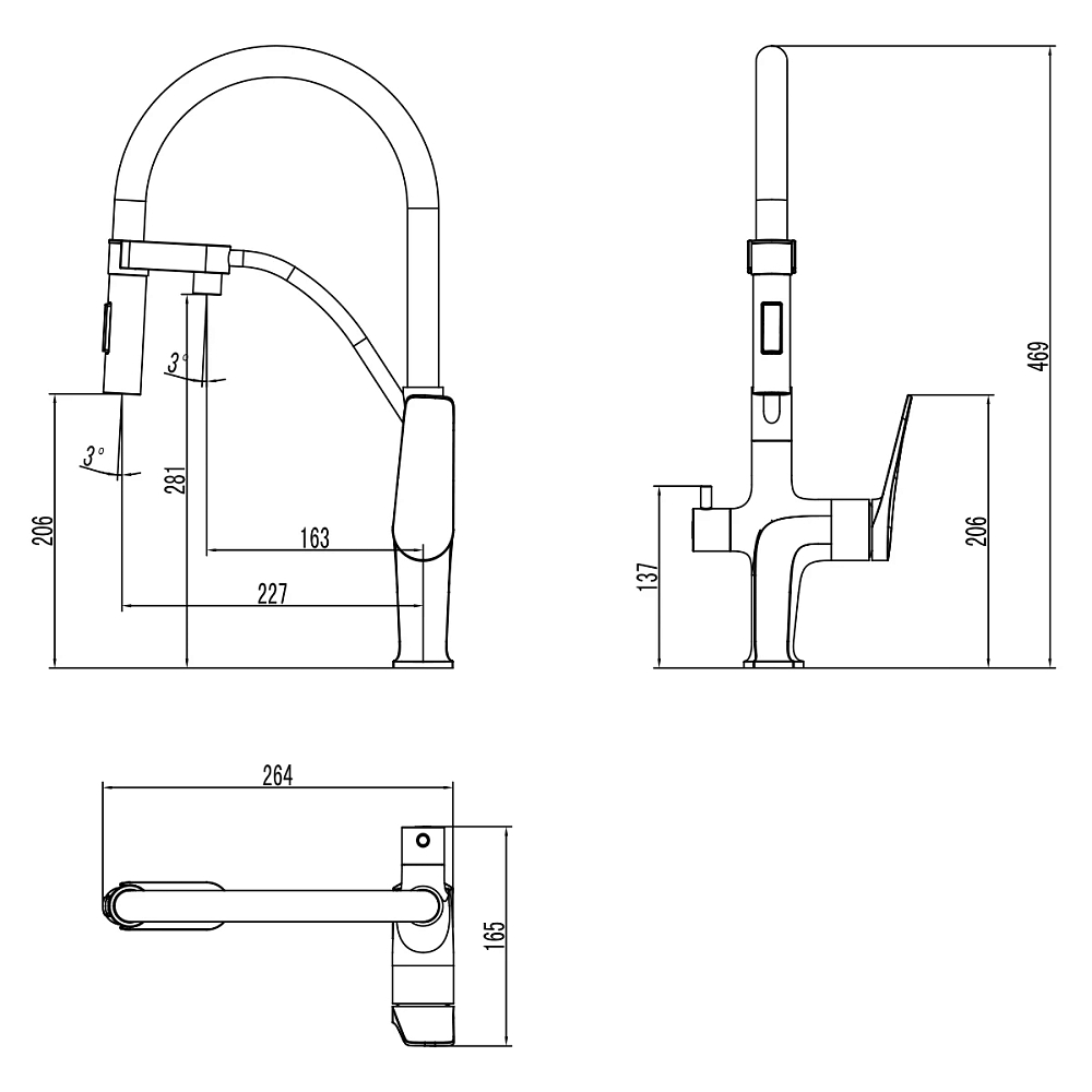 Смеситель для кухни Lemark Comfort LM3074C-Gray хром, серый