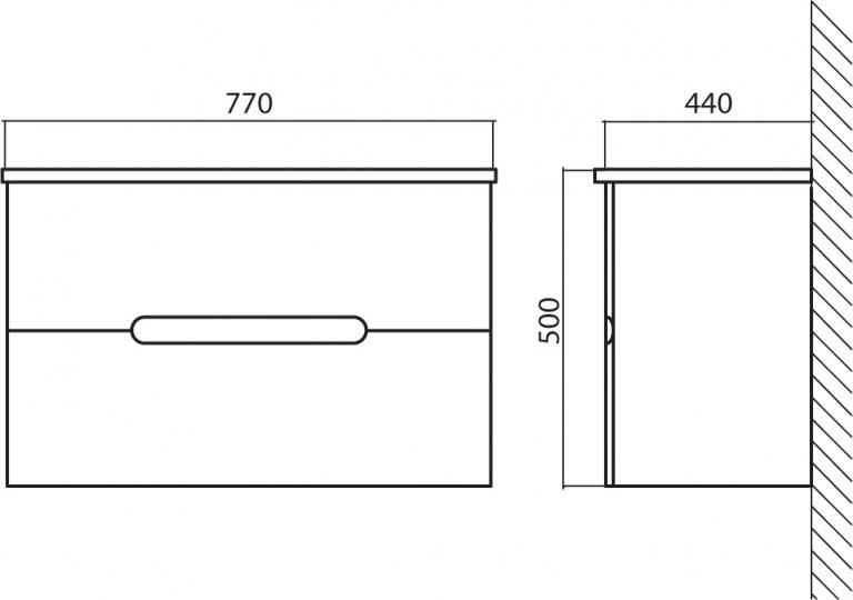 Тумба для комплекта BelBagno LUXURY/SOFT-800-2C-SO-RW-P rovere moro