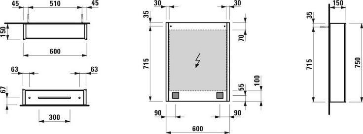 Шкаф-зеркало Laufen Frame25 4.0845.2.900.144.1 60 R зеркало