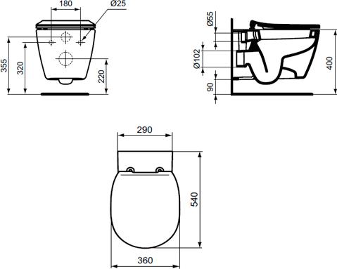 Комплект Чаша Ideal Standard Connect AquaBlade E047901 + Крышка-сиденье с микролифтом + Инсталляция Geberit 458.125.21.1 с кнопкой + Шумоизоляция