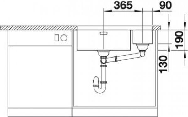 Кухонная мойка Blanco Andano 500/180-U 522991 чаша слева