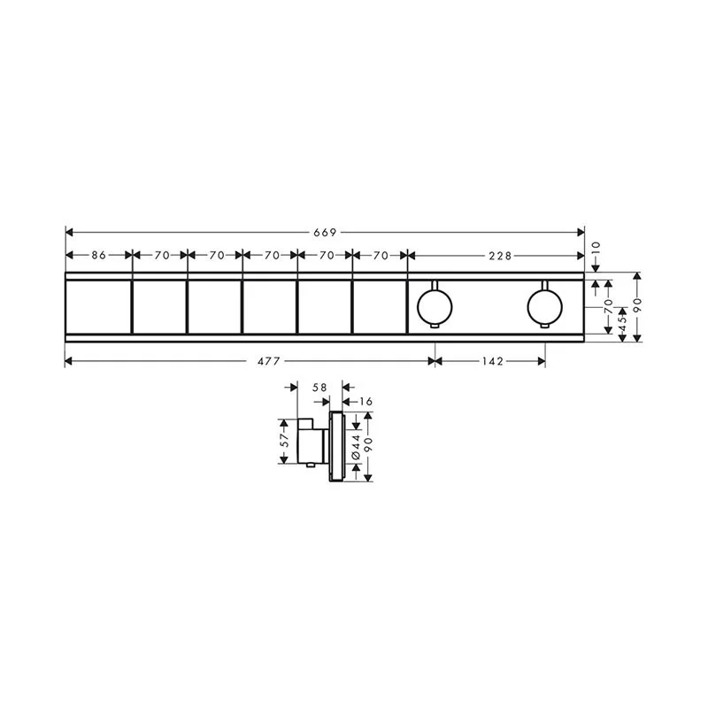 Смеситель для душа Hansgrohe RainSelect 15384670 черный