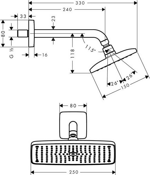 Верхний душ Hansgrohe Raindance E Air 27370000