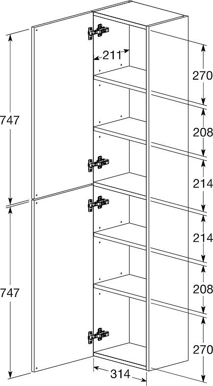 Шкаф пенал Roca The Gap 35 A857427806 подвесной Белый глянец