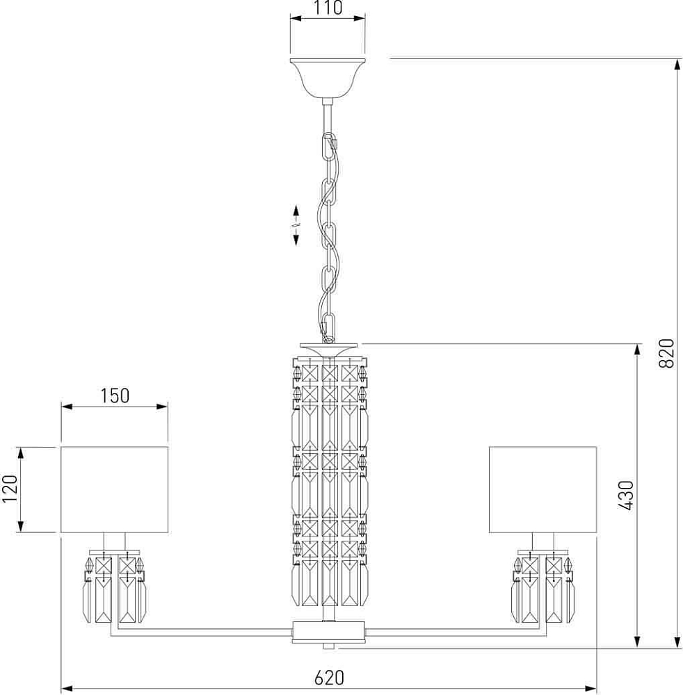 Подвесная люстра Eurosvet Zaffiro 10099/5 хром