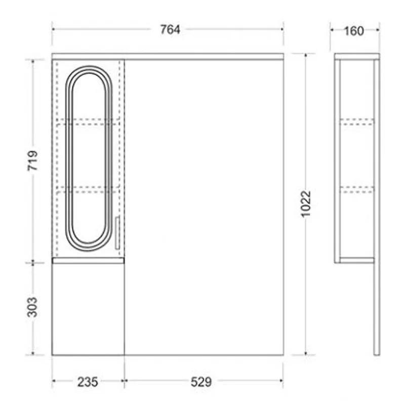 Зеркальный шкаф Mirsant Мия MRM0124 белый