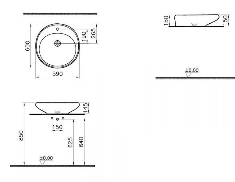 Раковина VitrA Istanbul 4279B070-0041 черный