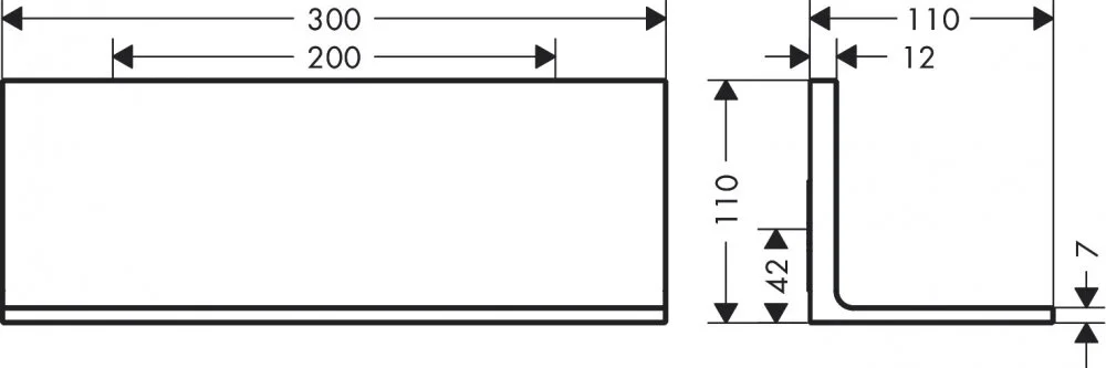 Полка Axor Universal Rectangular 42644330 хром