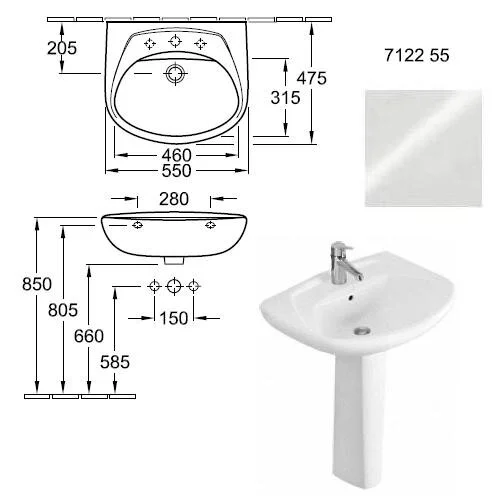 Раковина Villeroy&Boch Omnia Classic 71225501 белый