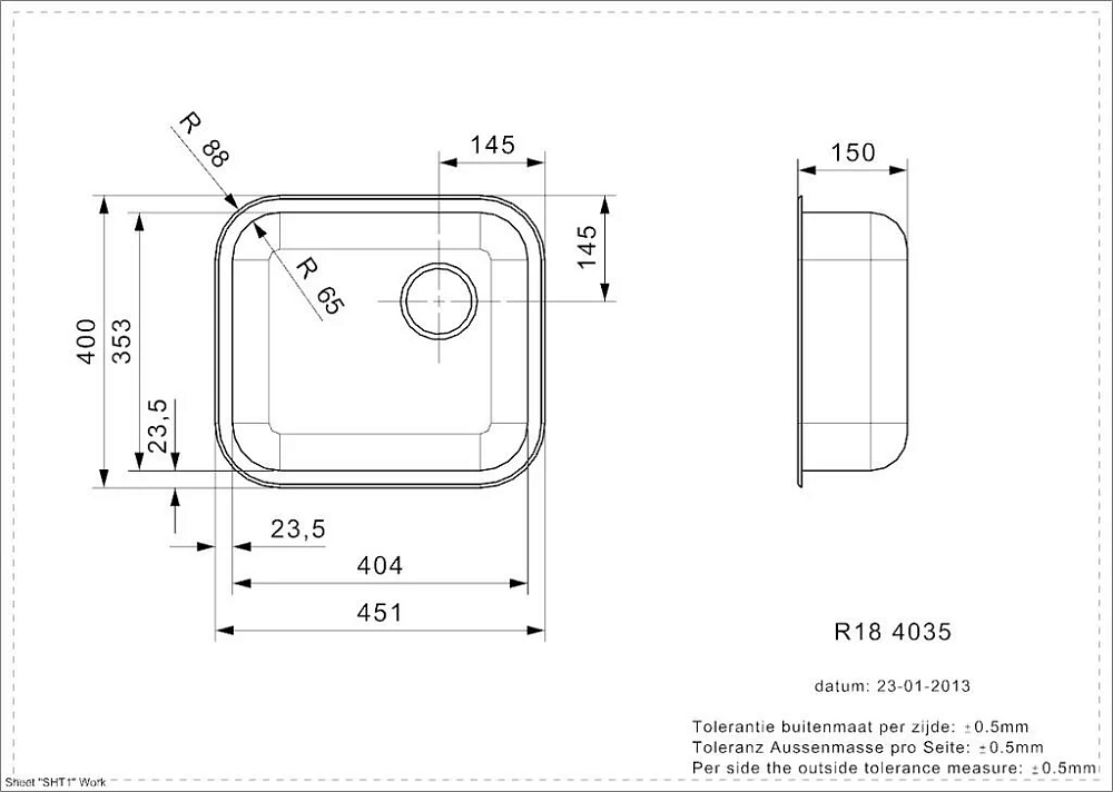 Кухонная мойка Reginox R18 2464 хром