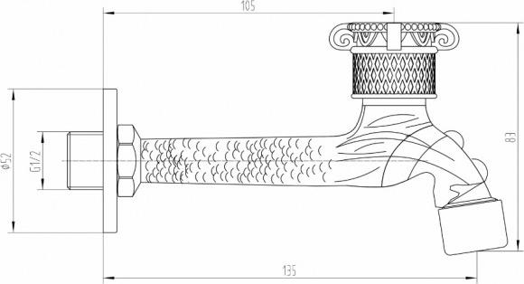 Кран для бани Zorg Antic AZR 31818 BR, бронза