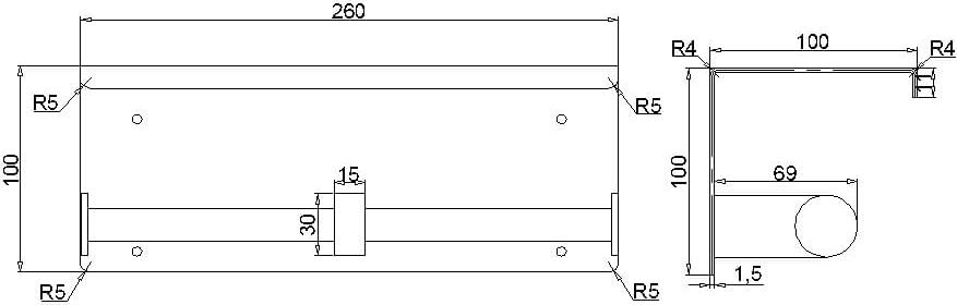 Держатель туалетной бумаги Rush Edge ED77142A двойной, с полкой для телефона