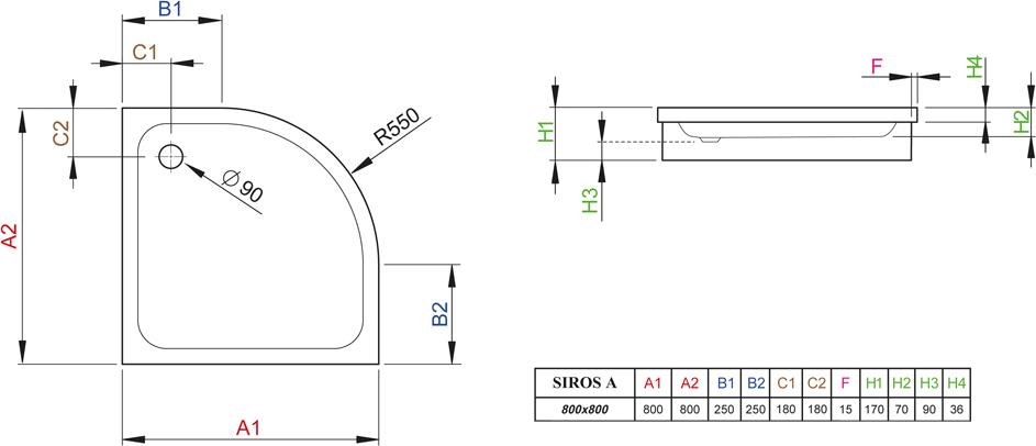 Поддон для душа Radaway Siros A800