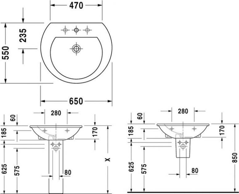 Раковина 65 см Duravit Darling New 2621650000