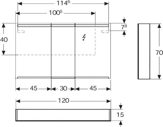 Зеркальный шкаф с подсветкой 120 см Geberit Option 500.207.00.1