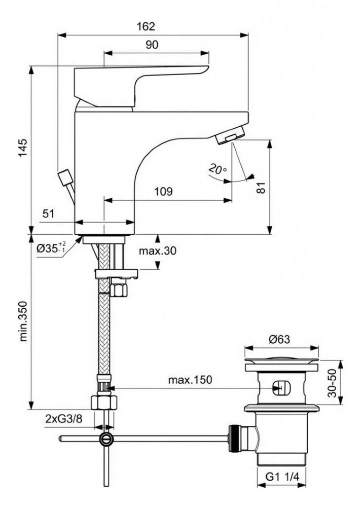 Комплект смесителей Ideal Standard Ceraplan III B1153AA хром