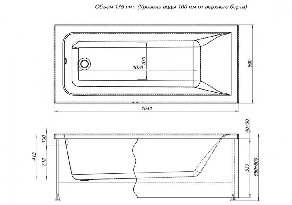 Акриловая ванна Aquanet Bright 229217 белый