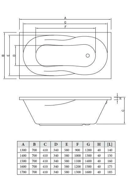 Акриловая ванна C-Bath Vesta CBQ005005 белый