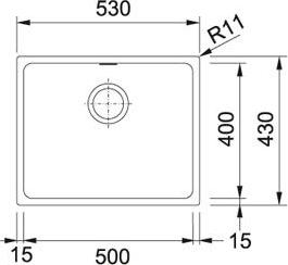 Кухонная мойка 53 см Franke Kubus KBG 210-53 135.0339.247, ваниль