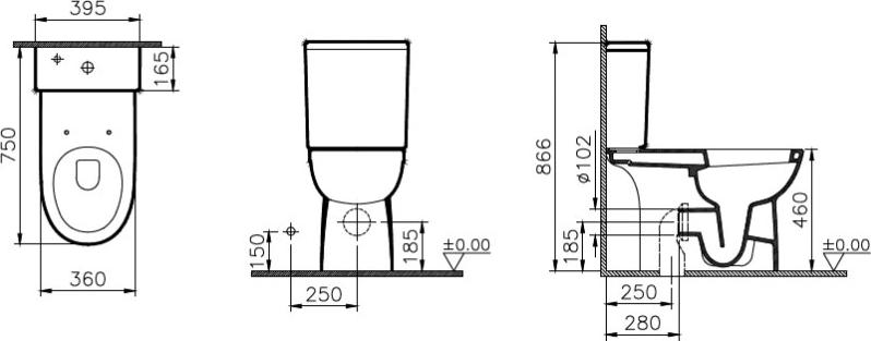 Напольный унитаз VitrA Special Needs Conforma 9832B003-7204