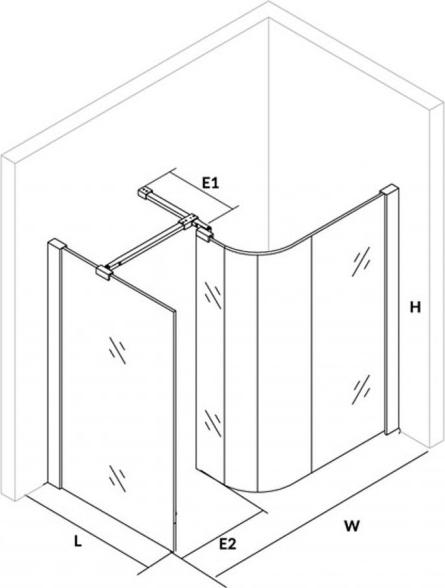 Боковая стенка Excellent Walk in 85x200см KAAC.1507.850.LP стекло прозрачное/хром