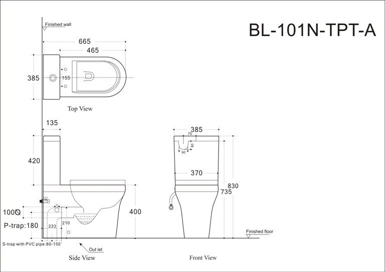 Напольный унитаз Aquanet Nova-C1 BL-101N-TPT-A с бачком 209640 безободковый, крышка микролифт