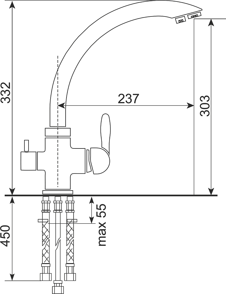 Комплект Мойка кухонная Domaci Солерно DN 750-04 платина + Смеситель UQ-017-04 платина