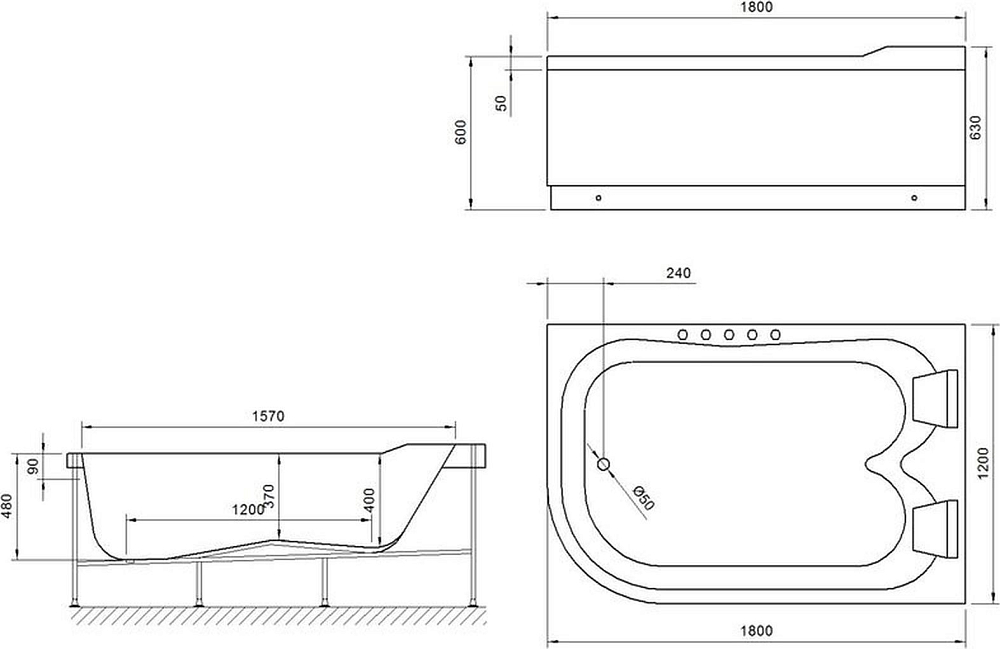 Акриловая ванна Royal Bath NORWAY 180x120 RB331100K-R