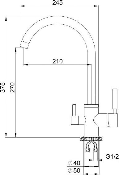 Комплект кухонная мойка Granula Standart ST-7602 черный + смеситель Granula GR-2168 черный