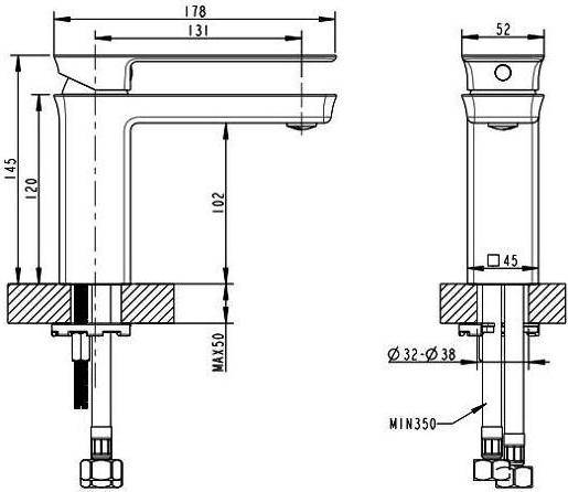 Смеситель для раковины Bravat Phillis F156101C-ENG