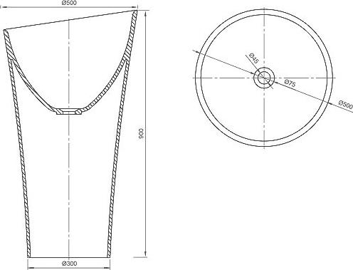 Раковина напольная Montebianco Pisa Cono 11237