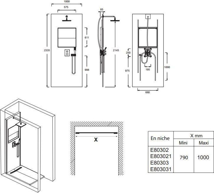 Душевая система Jacob Delafon Ecrin E80302-D35