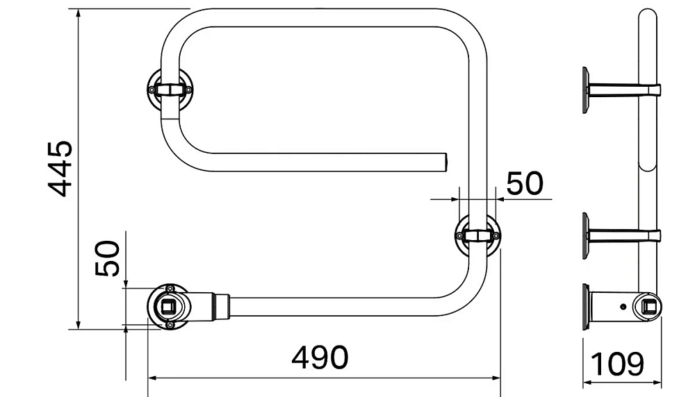 Полотенцесушитель электрический Pax 3506-6 хром